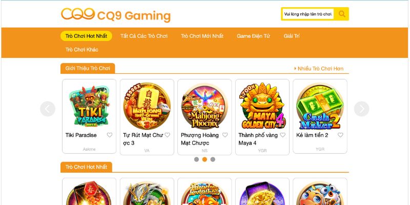 Sảnh slot CQ9 đình đám